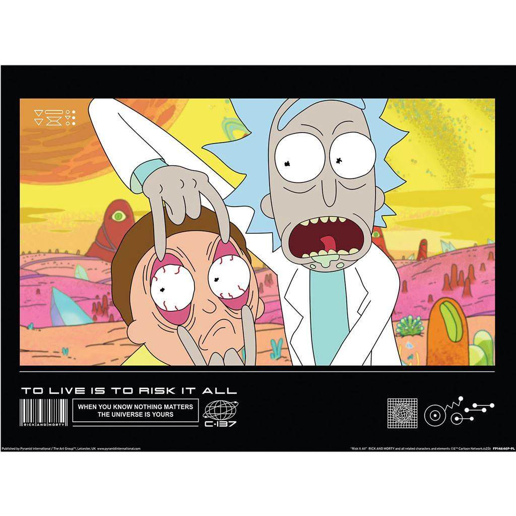 Rick And Morty Classrickal Risk It All Paper Print (Multicoloured) - PM8450