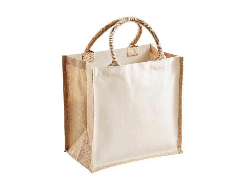 Westford Mill Midi Jute Printable Tote Bag (Natural) - RW10169