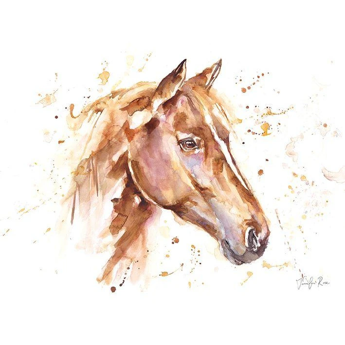 Jennifer Rose Glorious Horse Framed Canvas Print (Brown/White) - PM6036