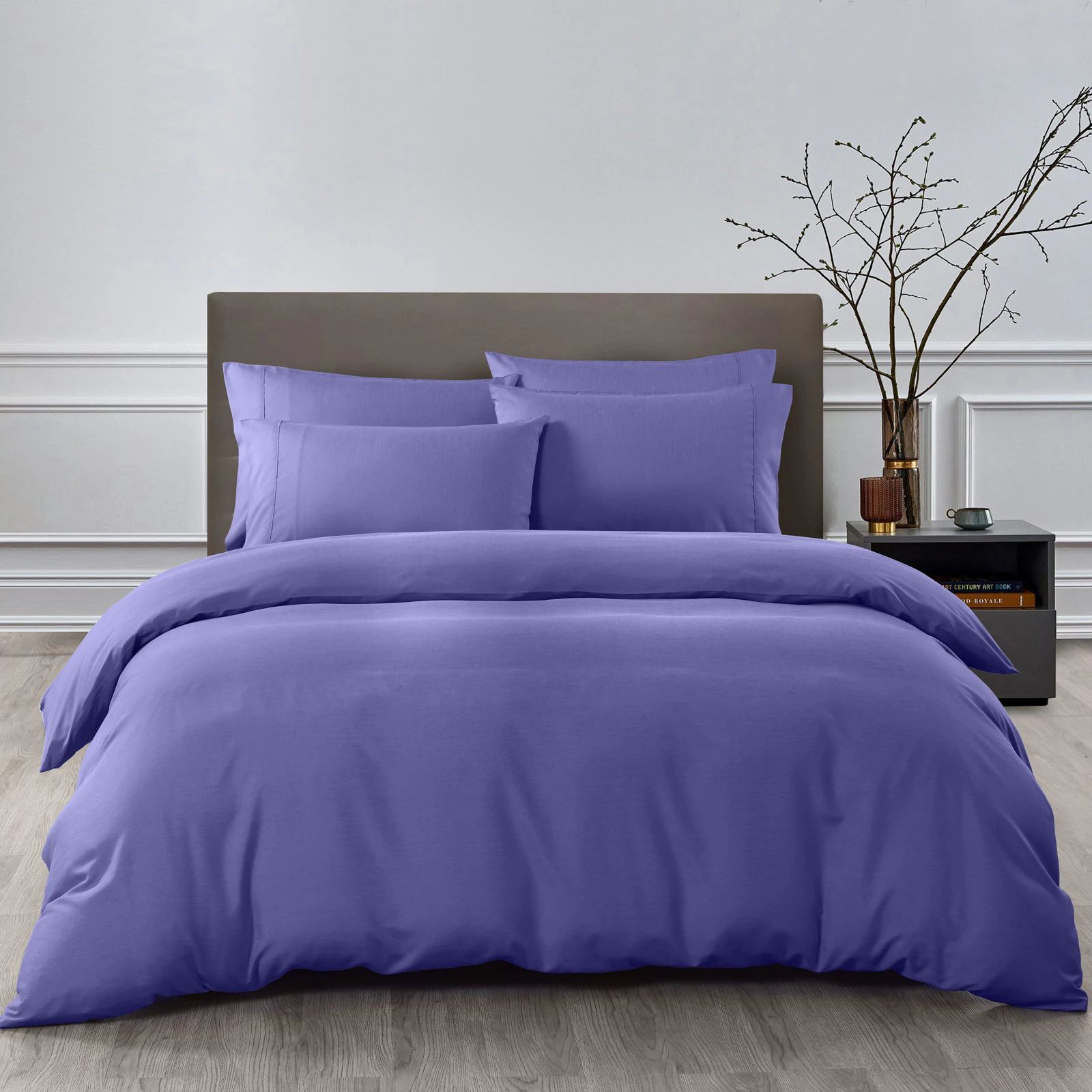 Royal Comfort 2000TC 6 Piece Bamboo Sheet & Quilt Cover Set Cooling Breathable - Royal Blue