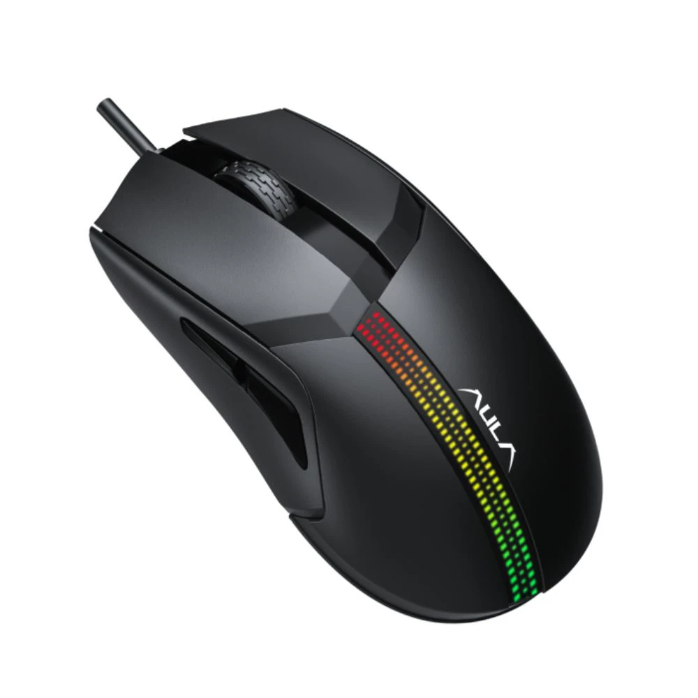 AULA F813 Pro RGB Gaming Mouse Wired Optical with 7 Keys, Colorful Light Effects, Switchable DPI up to 12400, Black