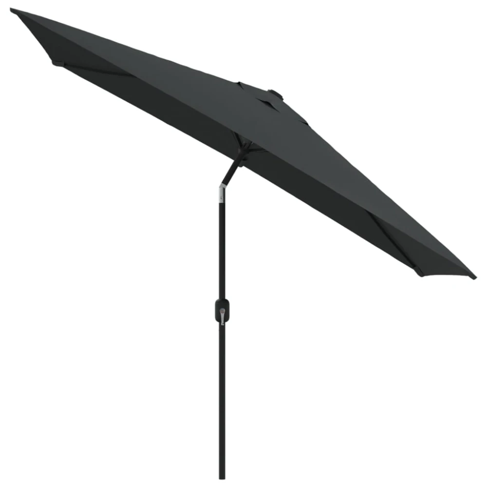 Outdoor Metal Pole Garden Umbrella Patio Sunshade Parasol Canopy Grey 3x2m