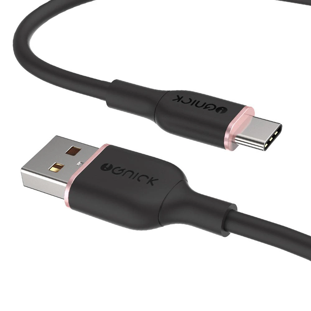 iQuick PowerWire 1 Series TPE Charging Date Cable USB to Type-C 2m (Not suitable for Google / iPhone 15 Series mobile devices) - Black