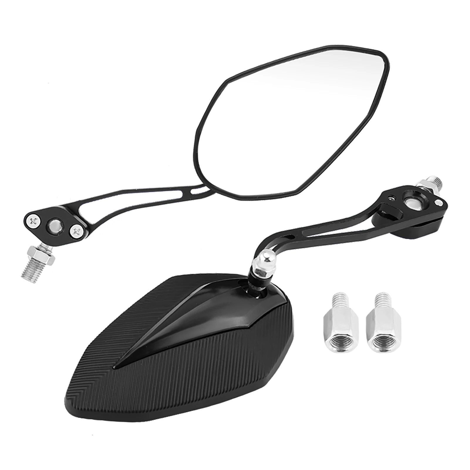 Pair 8mm 10mm Universal Motorbike Motorcycle Rearview Mirror Rear View Side Mirrors Black