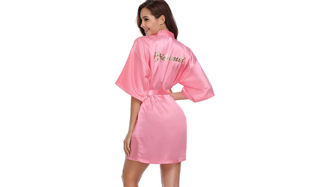 Women's Wedding Robe - Bridesmaid - Pink