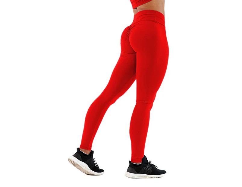 Women's Scrunch Bum Leggings - Red