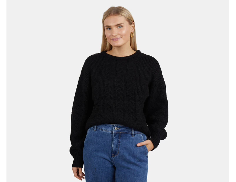 Elm Women's Elliot Cable Knit Sweater - Black