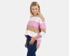 Elm Women's Hallie Stripe Knit Sweater - Butterscotch/Pink/White