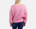 Elm Women's Elliot Cable Knit Sweater - Super Pink