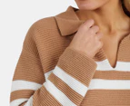 Elm Women's Allegra Open Collar Knit Sweater - Butterscotch