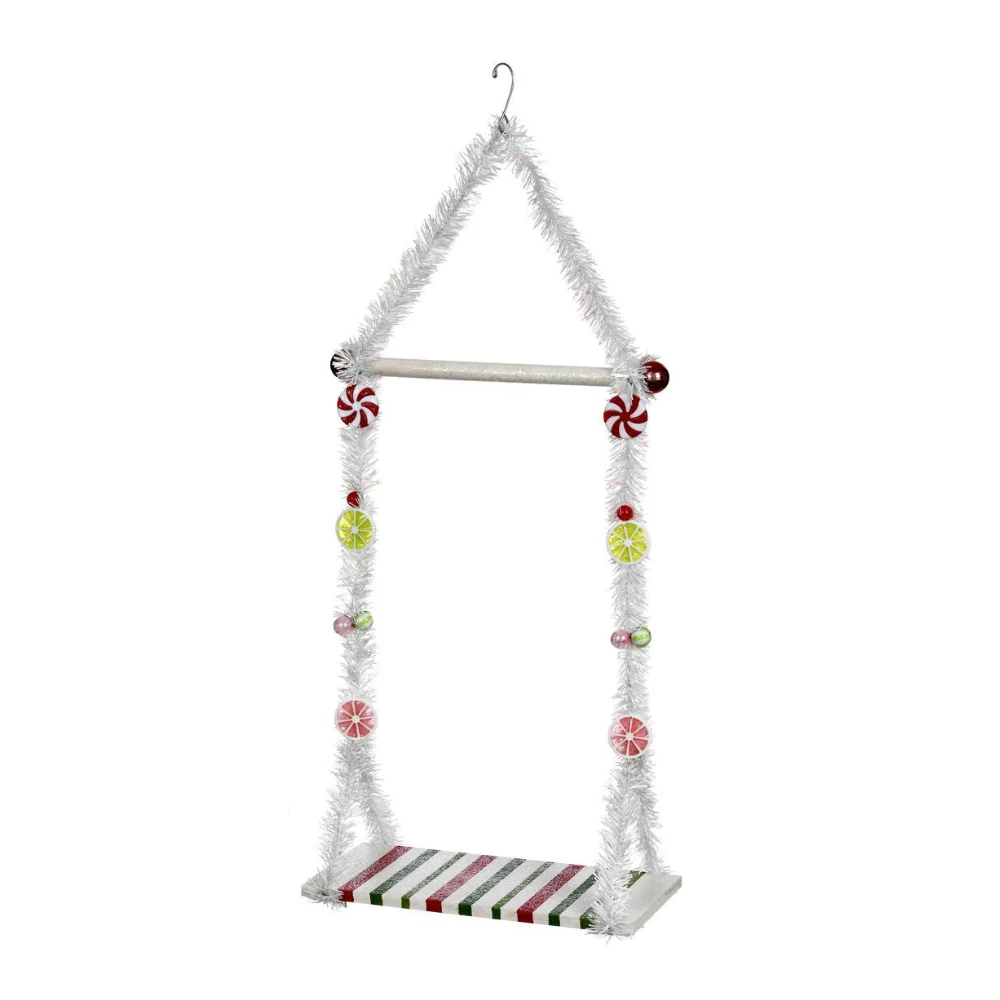 Mark Roberts Double Elf Swing 62cm Candy & White