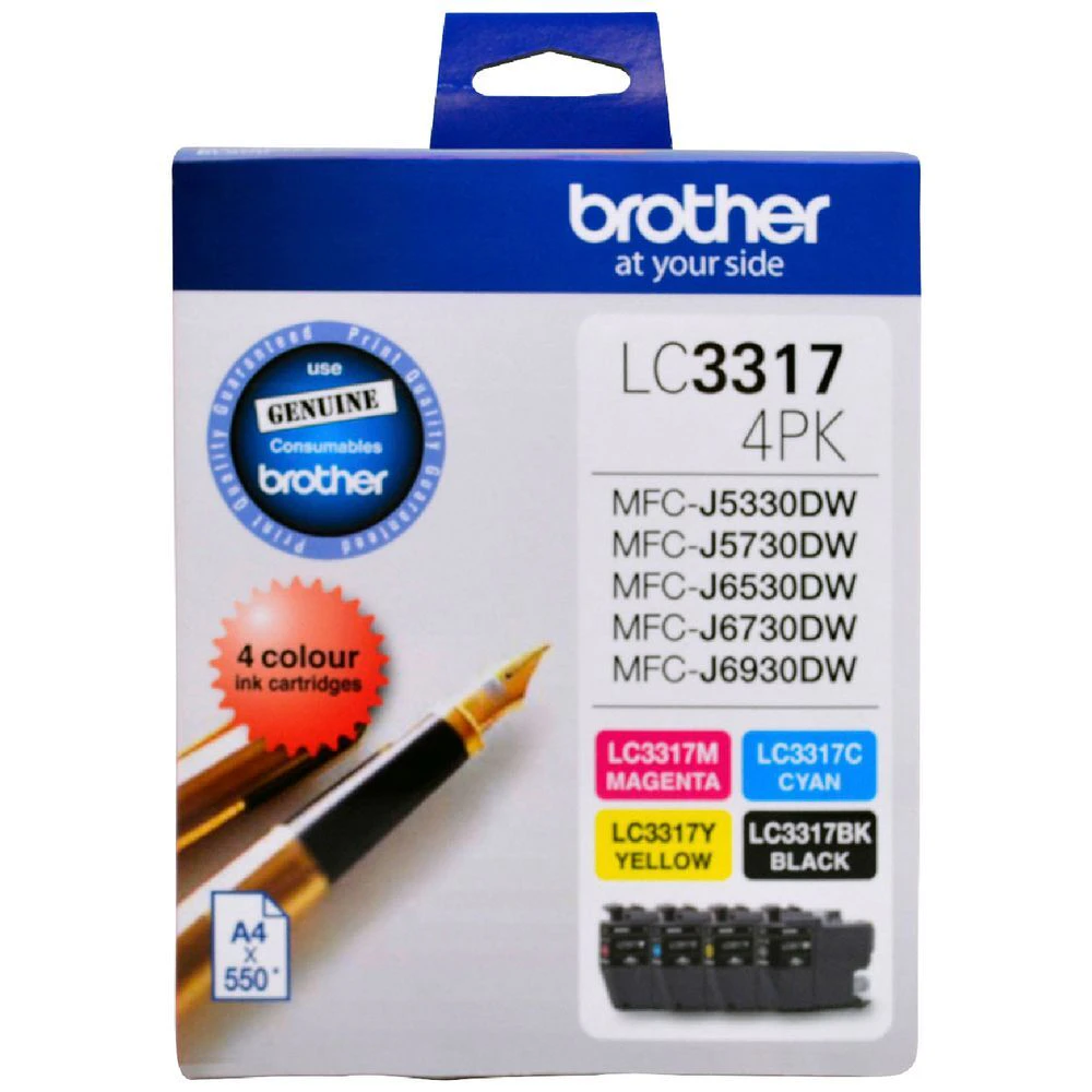 Brother LC 3317 Ink Cartridges 4 Colour Value Pack