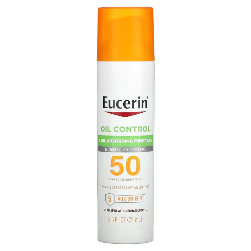 Eucerin, Oil Control, Lightweight Sunscreen Lotion for Face, SPF 50, 75ml