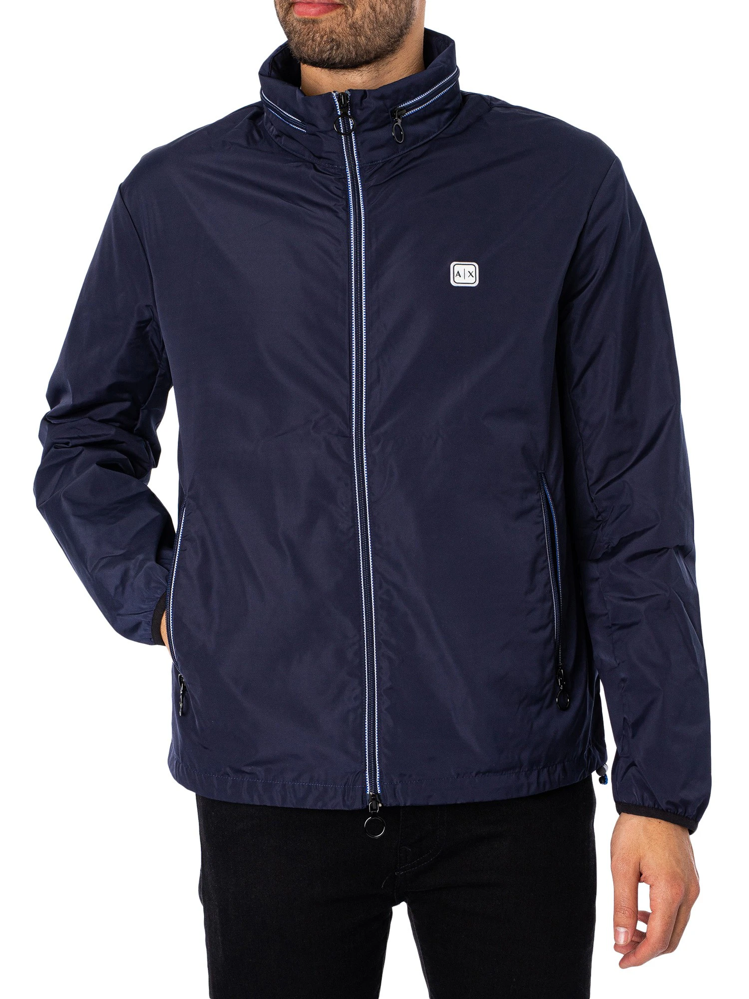 Armani Exchange Men's Woven Blouson Jacket - Blue