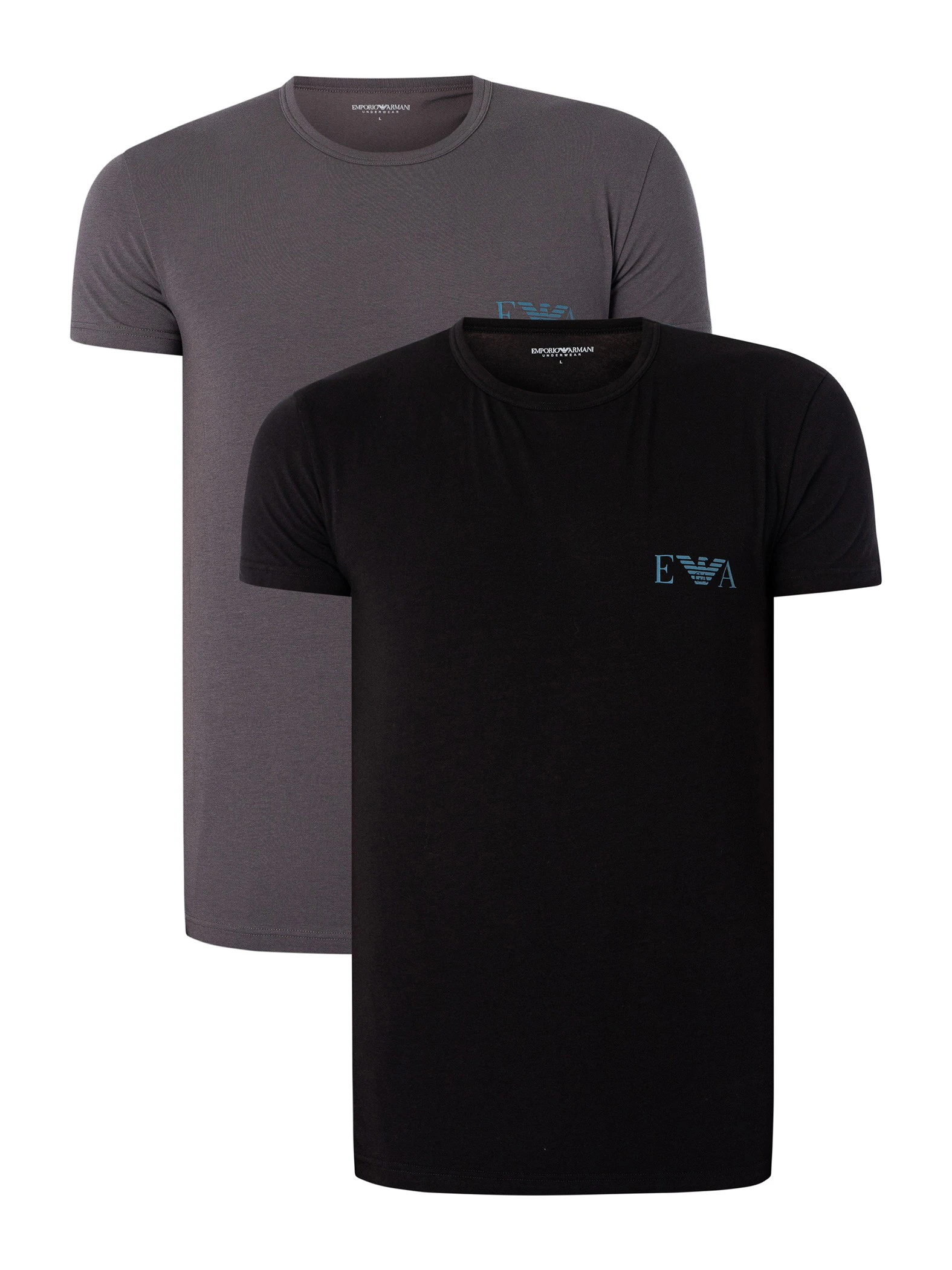 Emporio Armani Men's 2 Pack Lounge Crew T-Shirt - Multicoloured