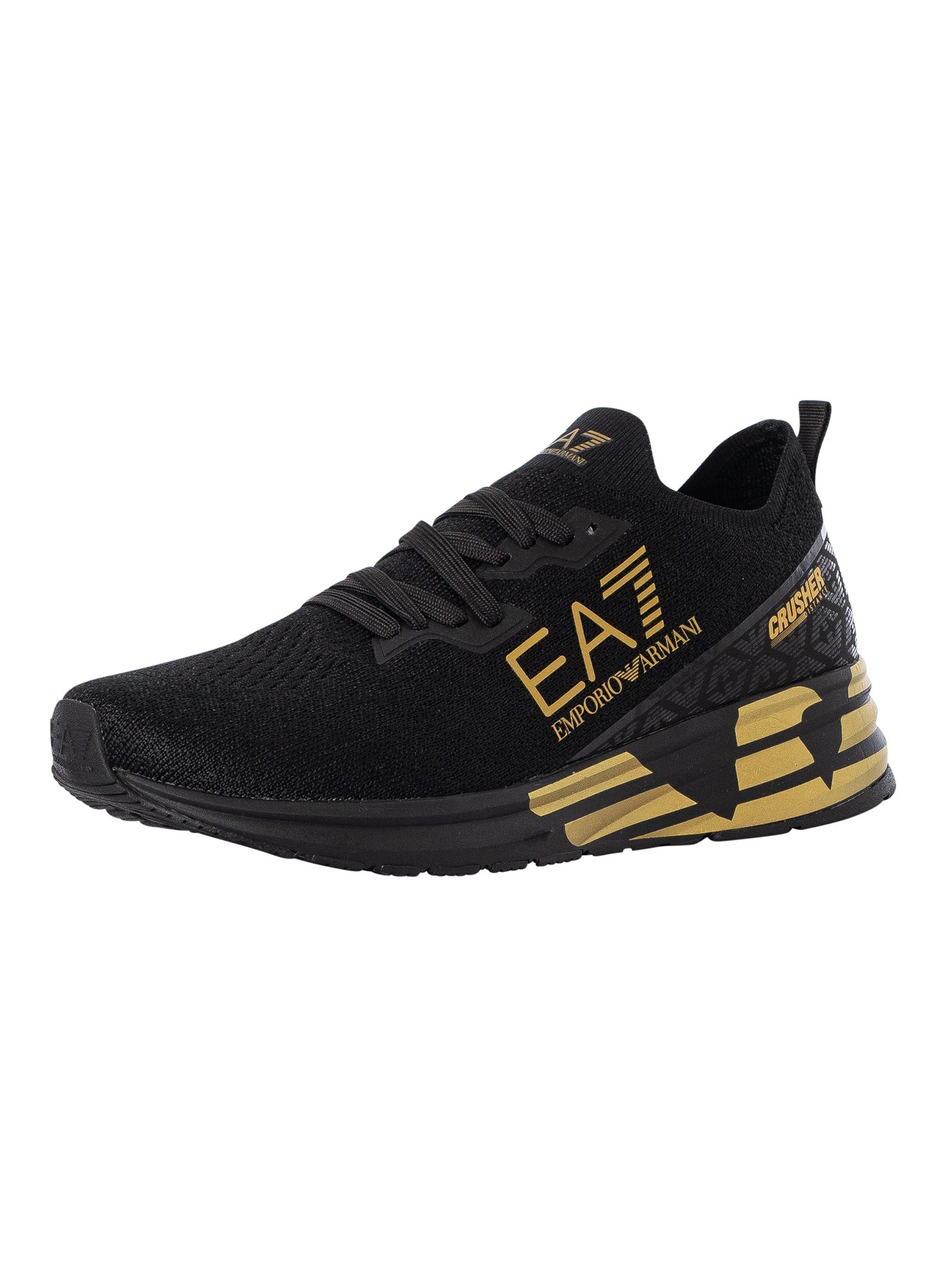 EA7 Men's Mesh Logo Trainers - Black