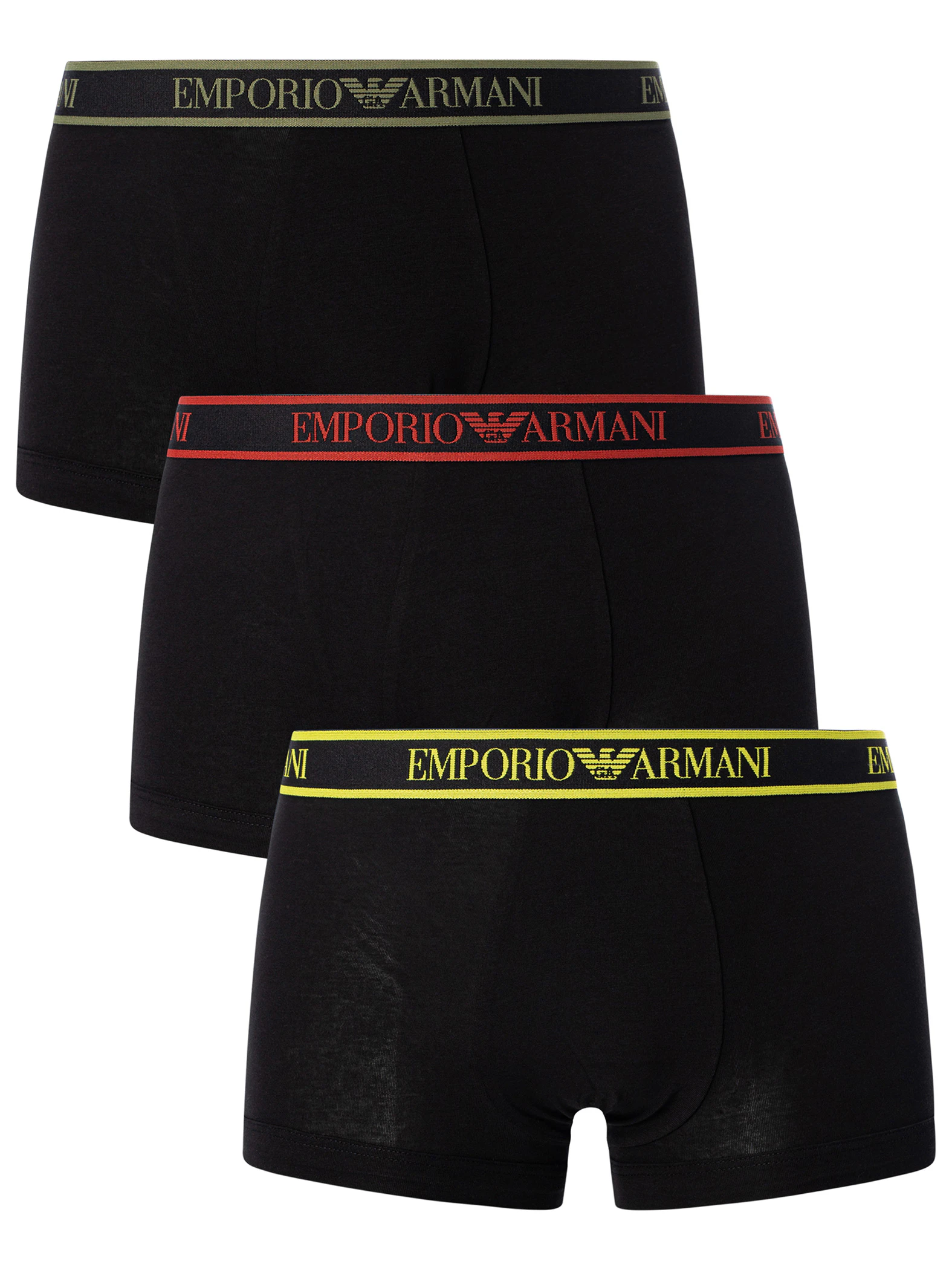 Emporio Armani Men's 3 Pack Trunks - Black