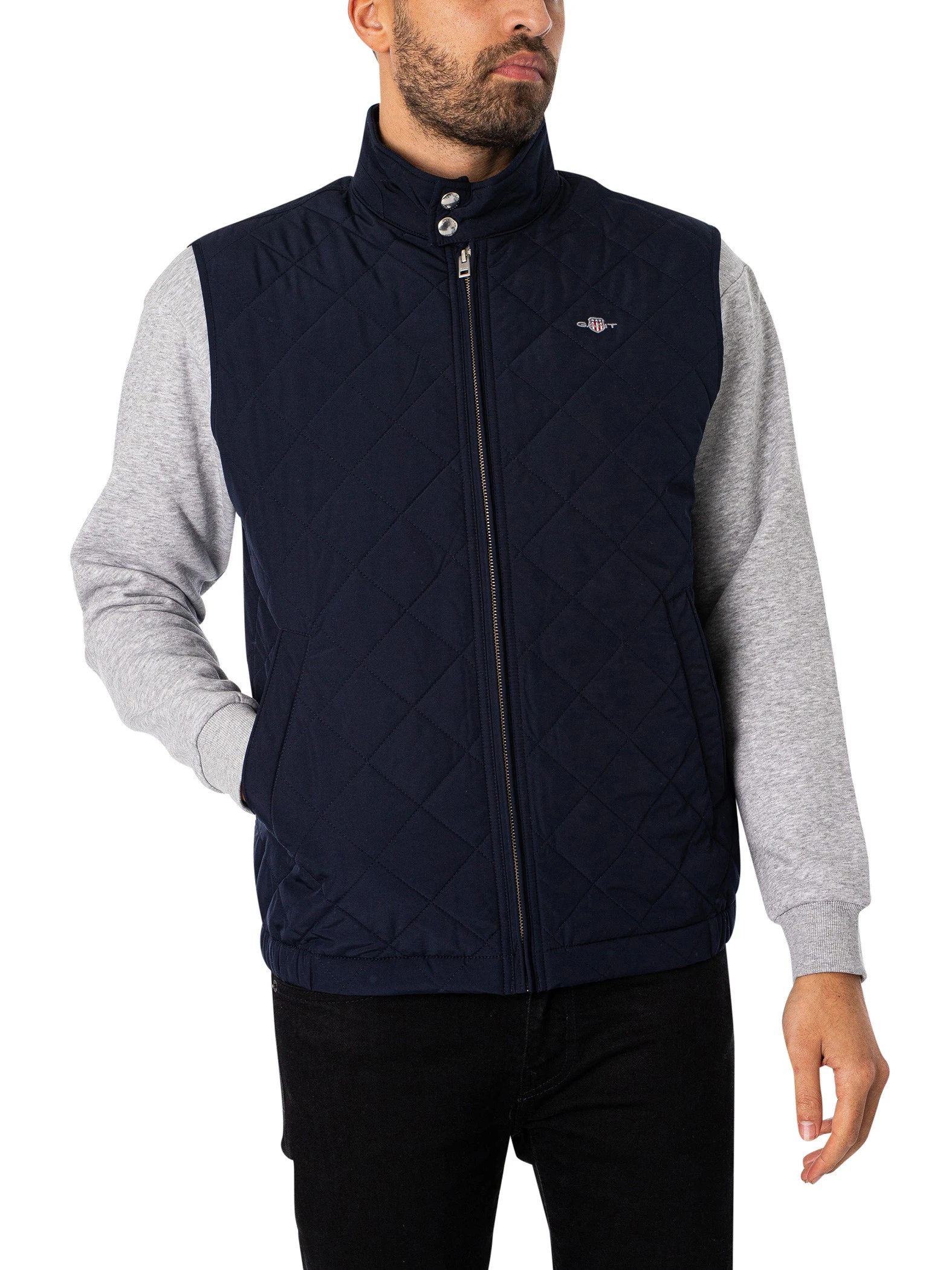 GANT Men's Quilted Windcheater Gilet - Blue