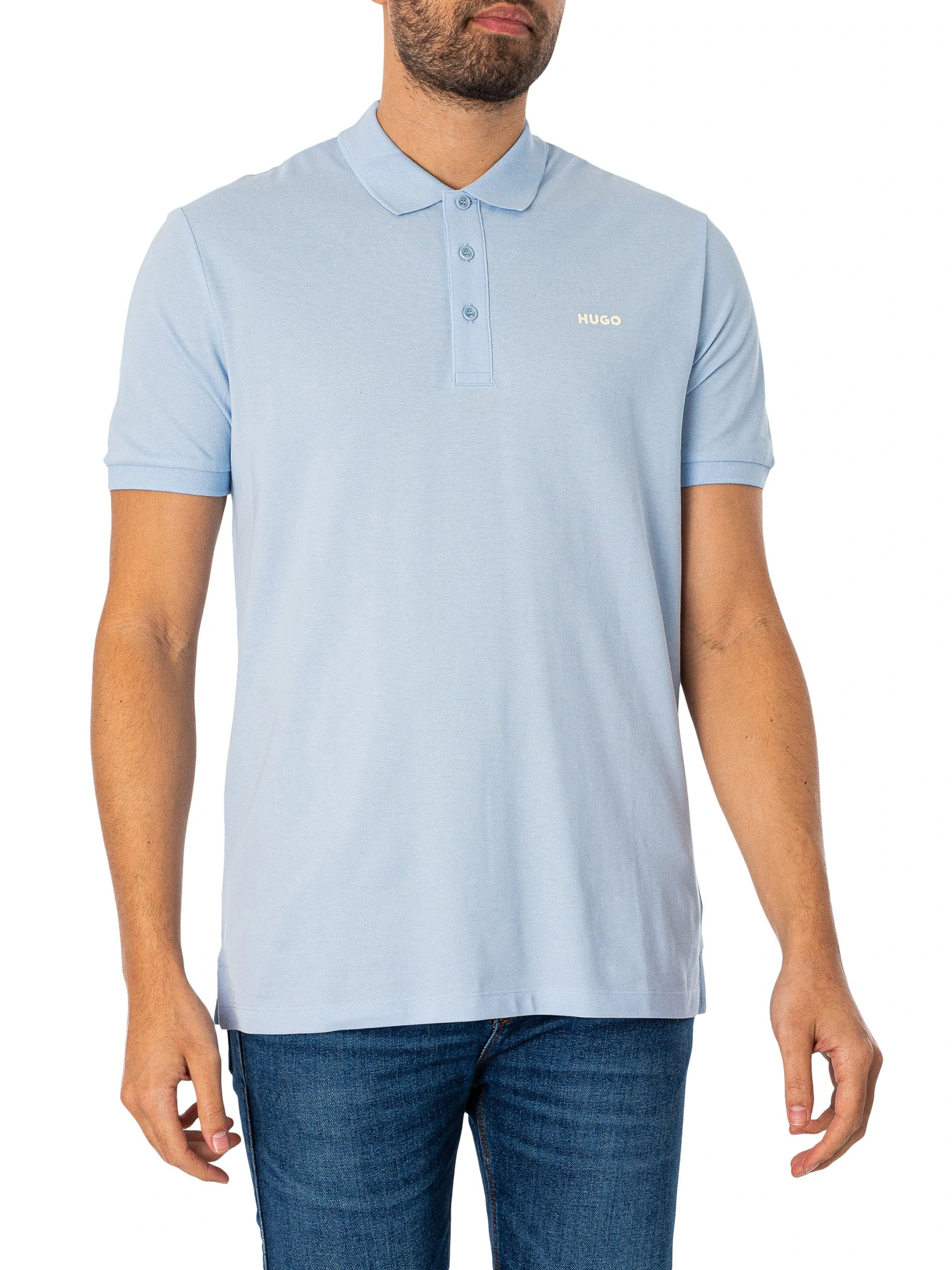 HUGO Men's Donos222 Polo Shirt - Blue