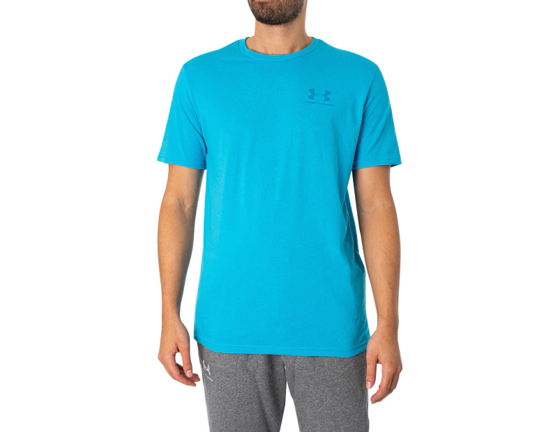 Under Armour Men's Sportstyle Left Chest Short Sleeve T-Shirt - Blue