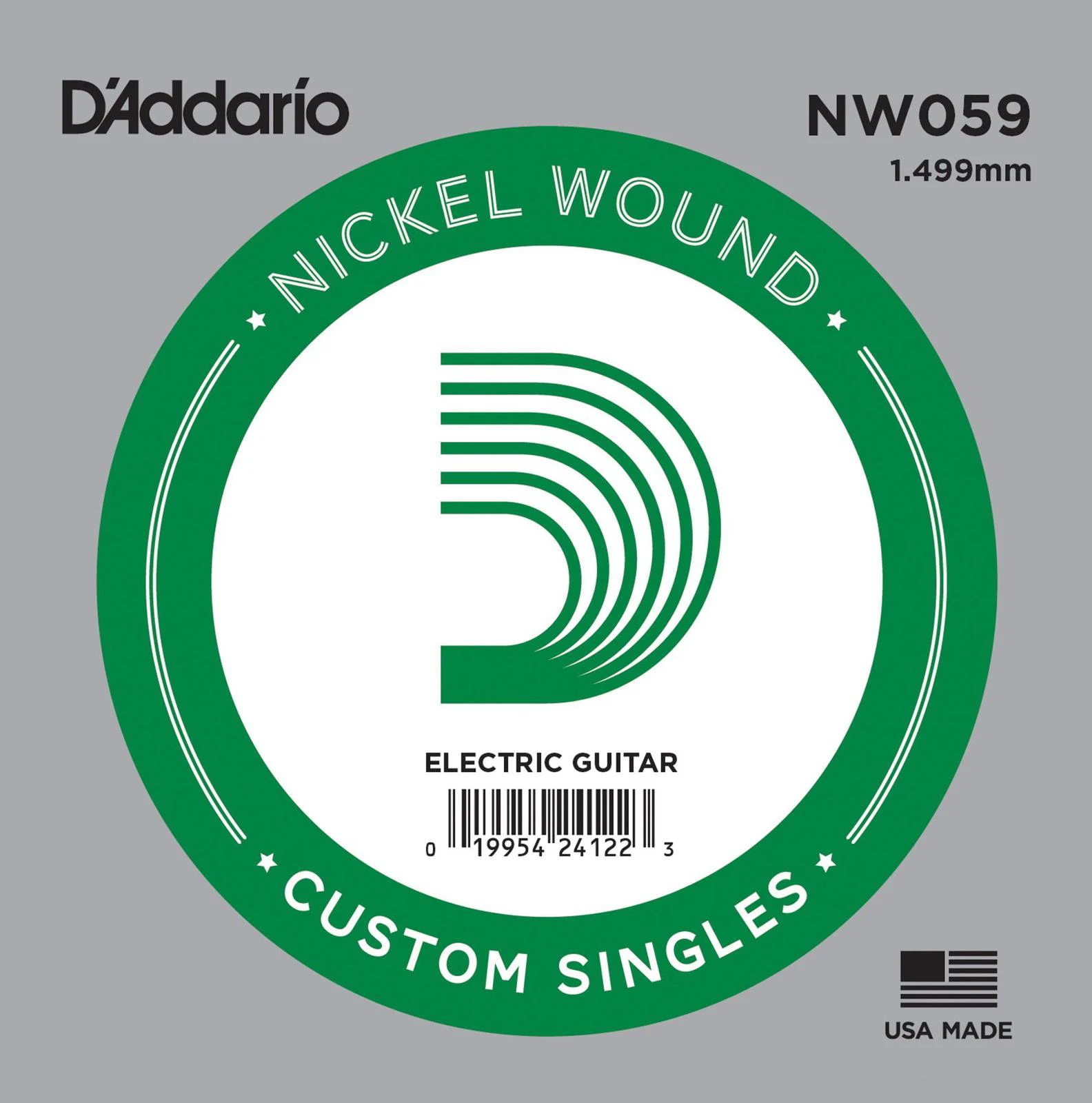 D'Addario NW059 Nickel Wound Electric Guitar Single String, .059