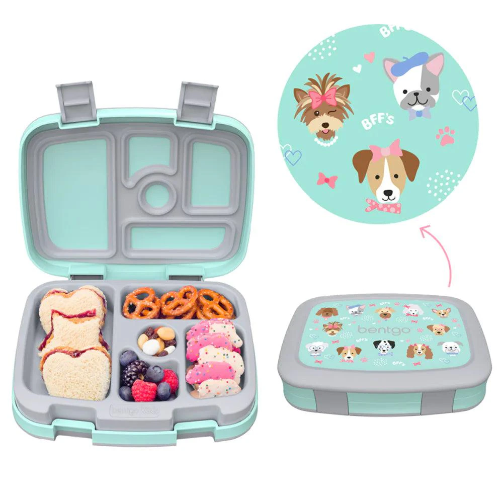 Bentgo Kids Prints Leak Proof 5 Compartment Bento Lunch Box - Puppies