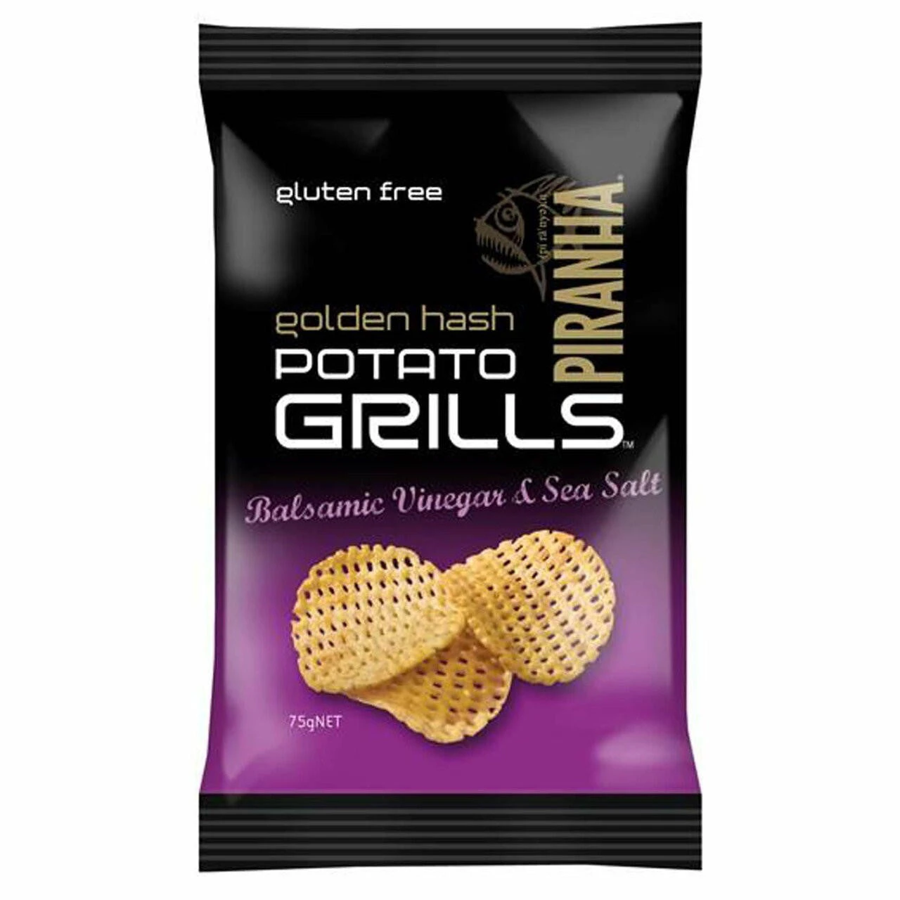 Piranha Potato Grills Balsamic Vin SS 75g (Pack of 12)