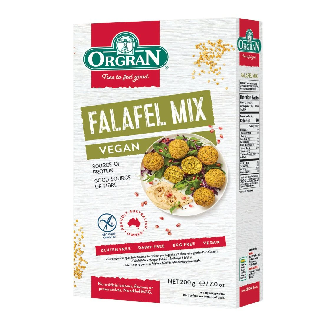 Orgran Gluten Free Falafel Mix 200g (Pack of 8)