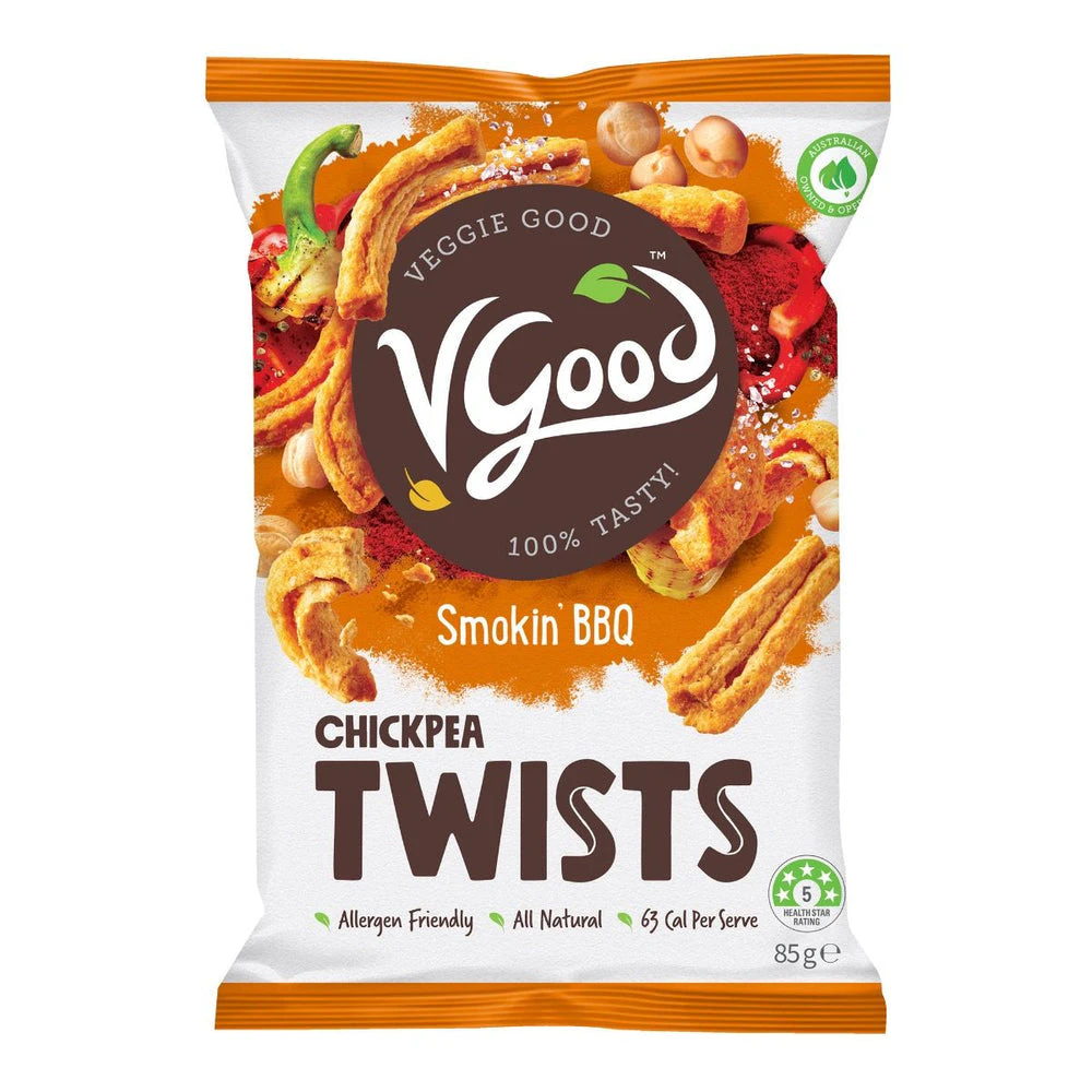 VGood Chickpea Twists Smokin BBQ 85g (Pack of 7)