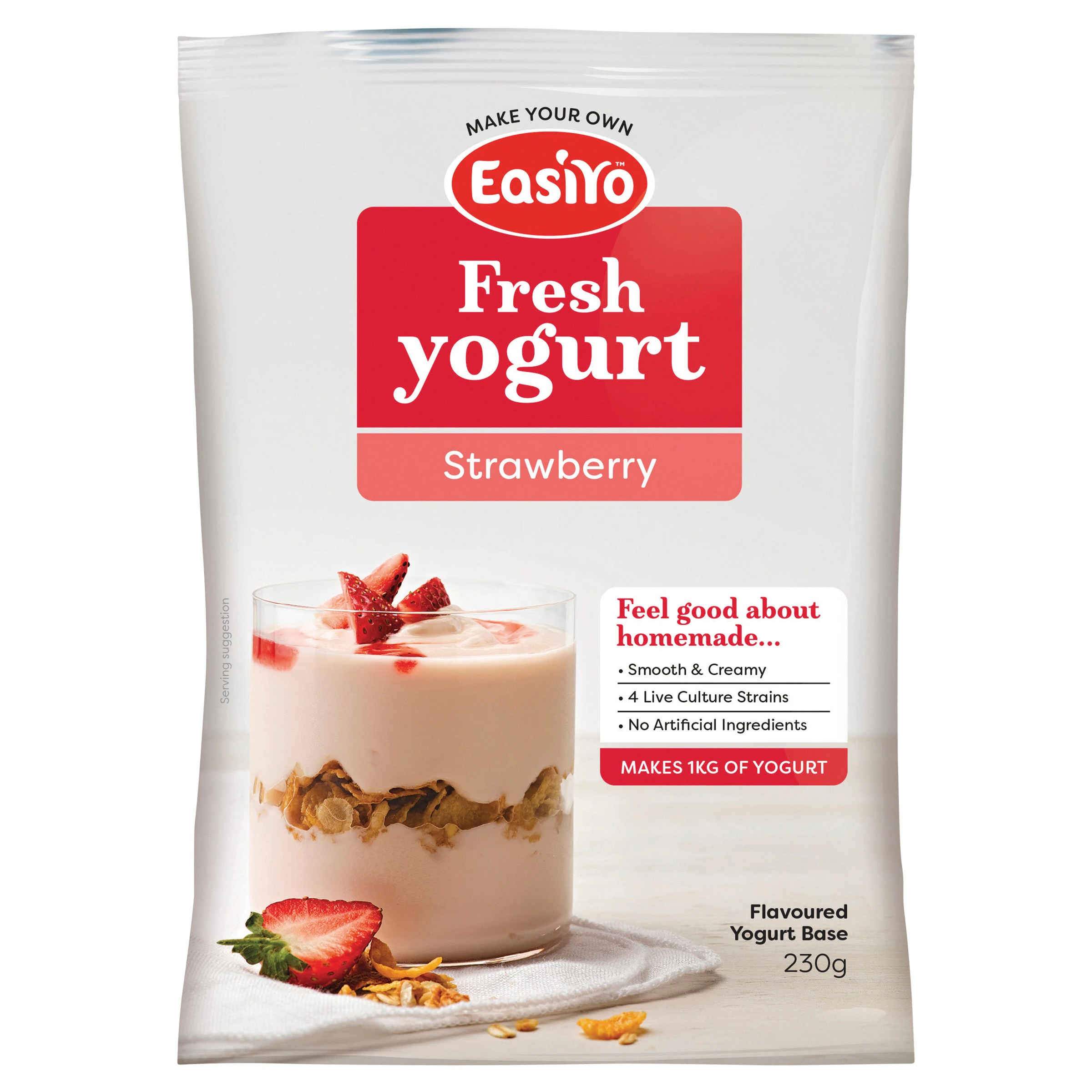 EasiYo Fresh Yogurt Strawberry 230g (Pack of 8)