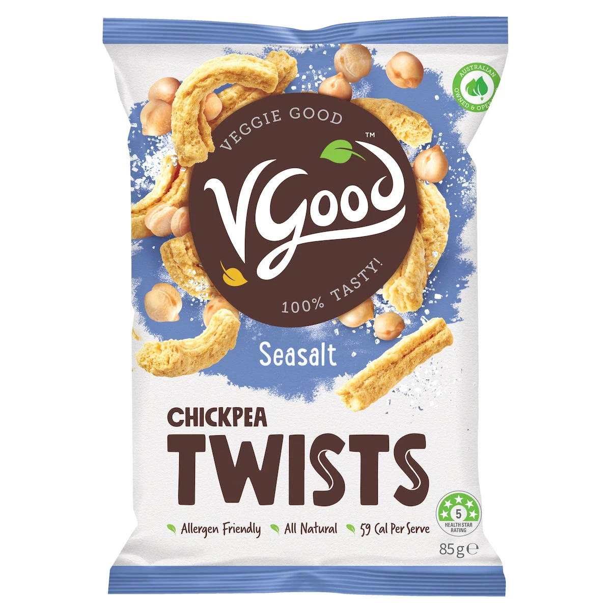 VGood Chickpea Twists Sea Salt 85g (Pack of 7)