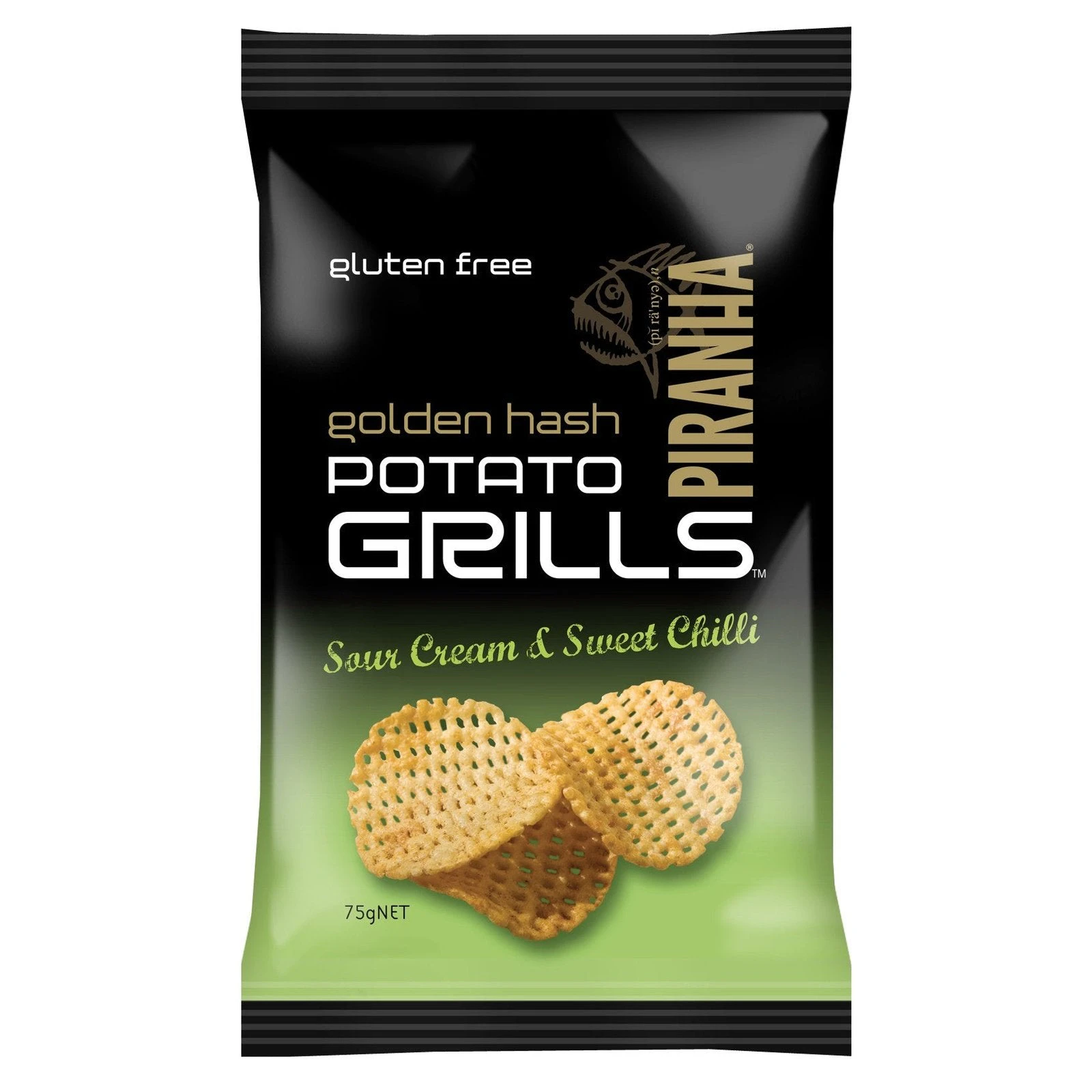 Piranha Potato Grills SourCream Chilli 75g (Pack of 12)