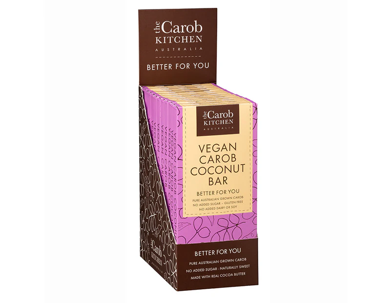 The Carob Kitchen Carob Vegan Coconut Bar 80g (Pack of 12)