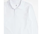 Target School Polo Long Sleeve Top - White