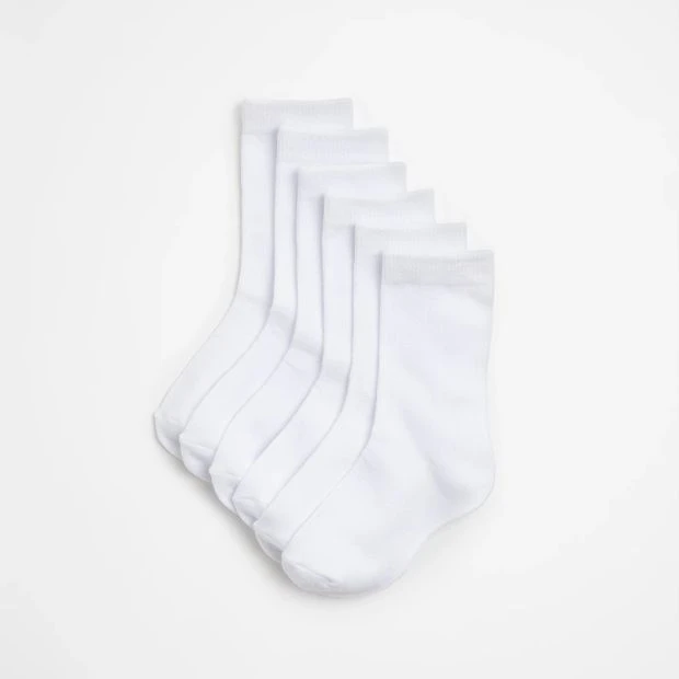 Maxx School Crew Socks 6 Pack - White