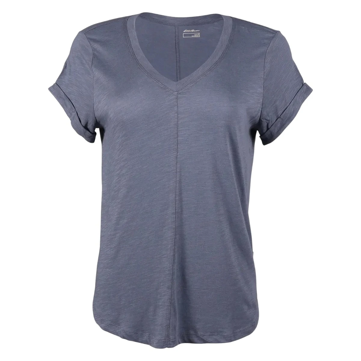 Eddie Bauer Womens Gate Check V Neck T-Shirt (Blue Haze) - EB256