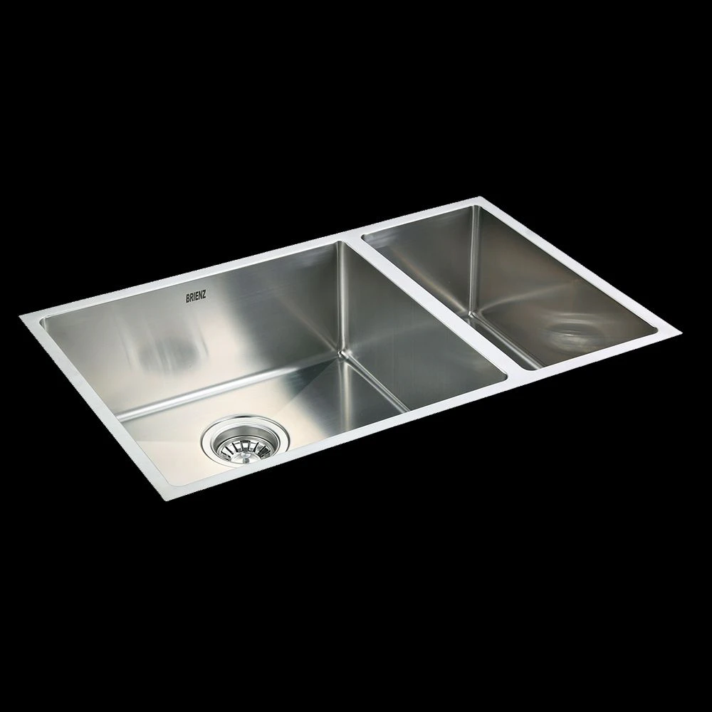 BRIENZ Stainless Steel Kitchen Sink - 715mm 1 1/2 Bowl Round Corners - Under/Top Mount