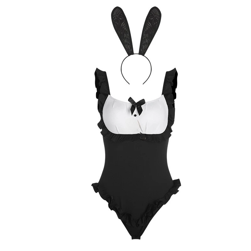 Sexy Bunny Girl Adult Lingerie Bodysuit with Bows