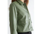 KATIES -  Shirt Style Short Pu Jacket