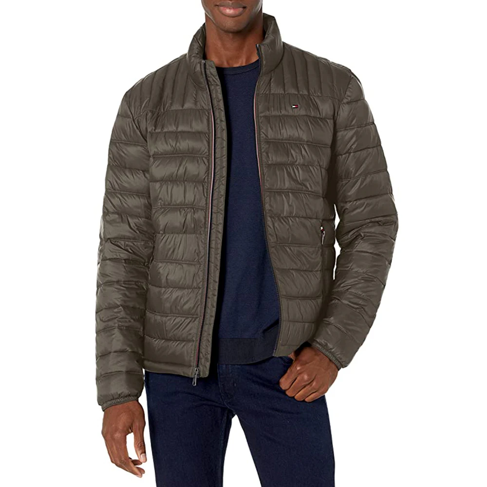 Tommy Hilfiger Men's Packable Winter Quilted Jacket Men Nylon Poly Olive