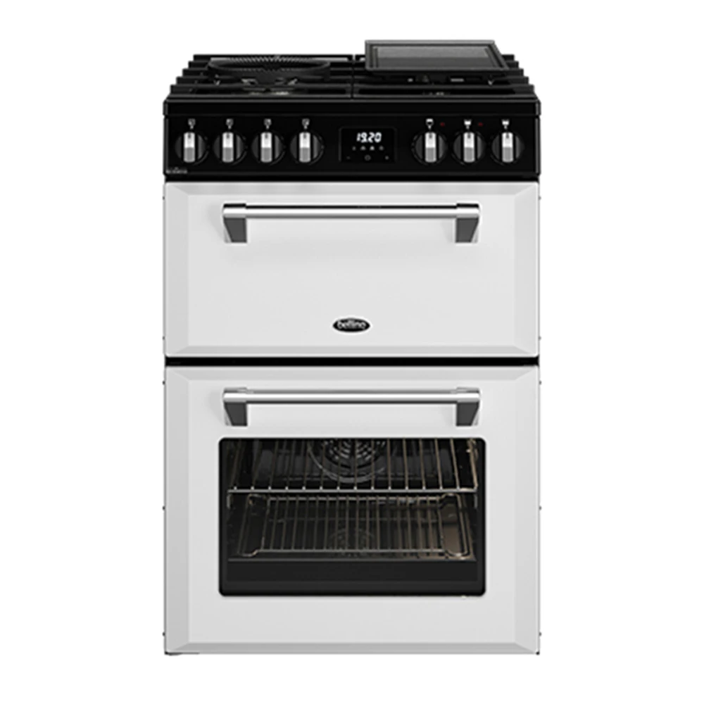 Belling Mini Richmond 60cm/123L Dual Fuel Range Cooker Electric Oven Grill White