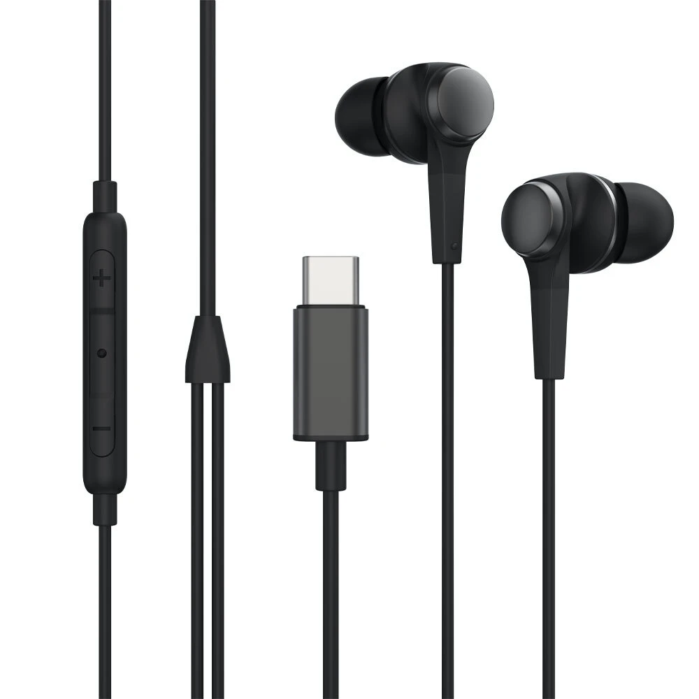 Rewyre USB- C Wired Microphone and Volume Control In-Ear Earphones Black