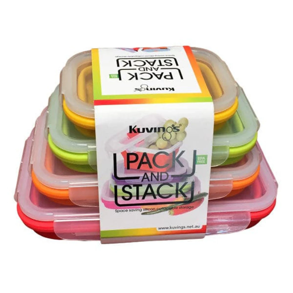 Kuvings Pack & Stack Collapsible Food Storage Containers - Rectangular