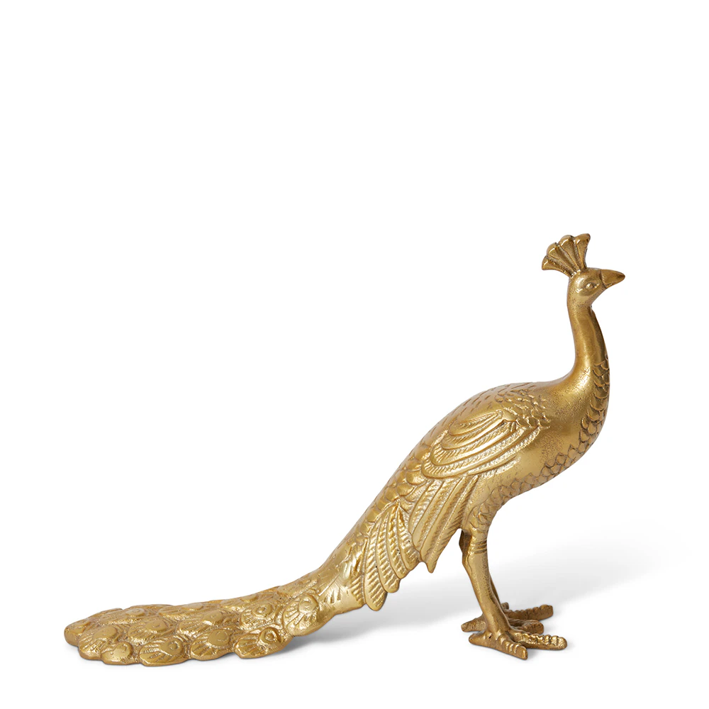 E Style Peacock Home Decorative Bird Sculpture Ornament - 26 x 10 x 20cm