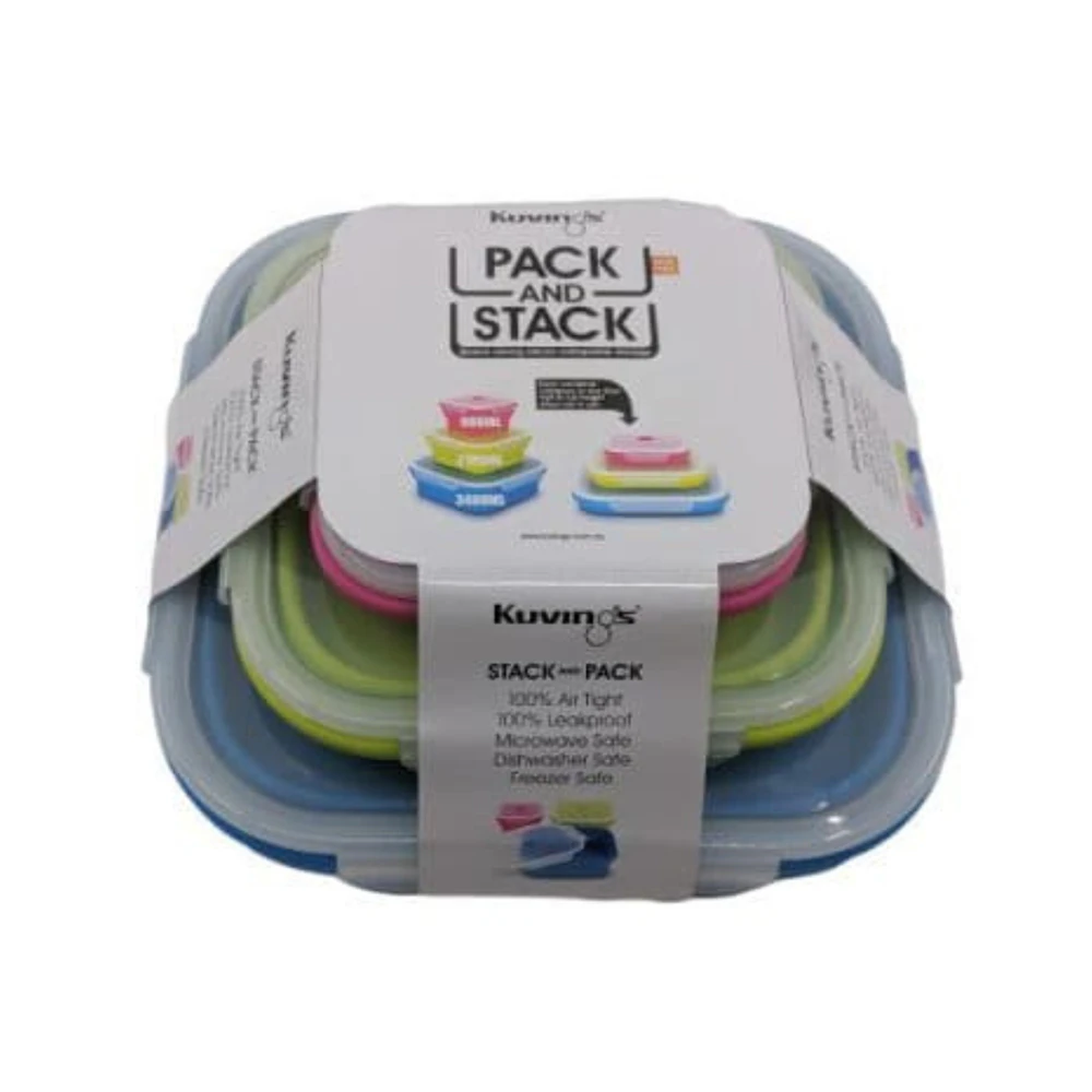 Kuvings Pack and Stack Silicone Collapsible Food Storage Containers  - Jumbo