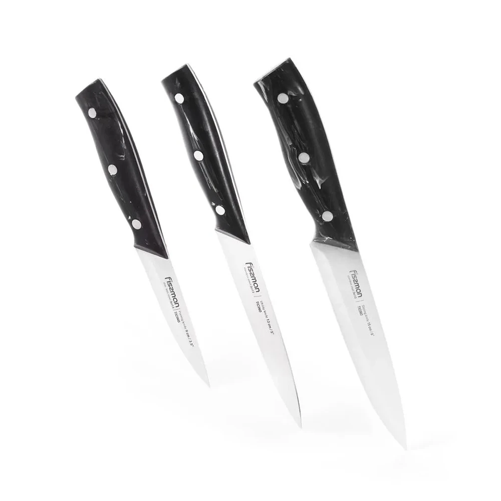 3pc Fissman Ticino Slicing/Utility/Paring Stainless Steel Knife Cutlery Set