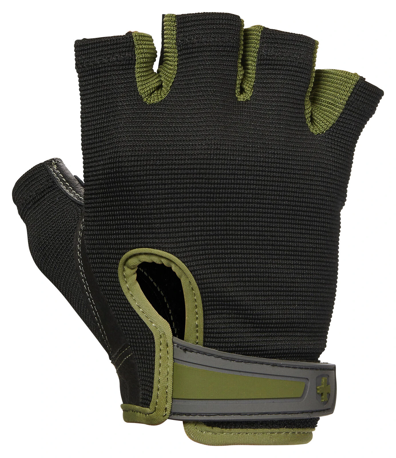 Harbinger Power Half-Finger Weight Lifting Training Gloves Black/Green - Black/Green