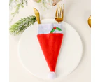 20pcs Santa Hat Silverware Holder Christmas Party Table Decorations Cutlery Decoration