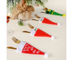 20pcs Santa Hat Silverware Holder Christmas Party Table Decorations Cutlery Decoration