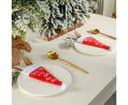 20pcs Santa Hat Silverware Holders Elf Santa Hat Cup Bottle Covers Christmas Decoration